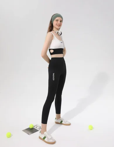 Vista 5 de TWKXL Leggings sedosos y elásticos de cintura alta para mujer con calcetines a juego a media pantorrilla, pantalones de yoga, pantalones de fitness