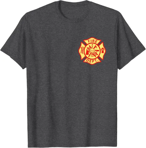 Vista 27 de Camiseta con logotipo de bomberos con símbolo de bombero, Negro