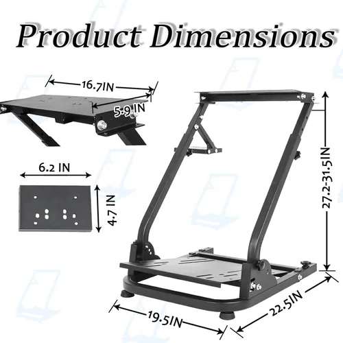 Vista 6 de Anman G920 Racing Steering Pro Wheel Stand fit for Logitech G25G27G923 Fanatec Thrustmaster T80T300 PS4PS5GT7,Not included Electronic devices