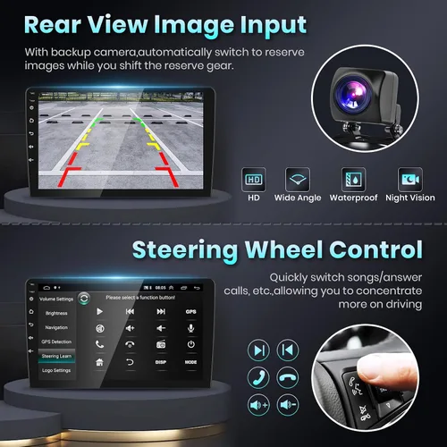 Vista 6 de Radio de coche estéreo para Honda Civic 2012 2013 2014 2015 con Carplay inalámbrico Android Auto 9 "1080 p HD IPS pantalla táctil Bluetooth GPS WiFi