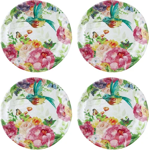 Vista 5 de UP UPware - Platos redondos de melamina azul y blanca para postre, platos pequeños para servir, para aperitivos, aperitivos y guarniciones, azul, 6