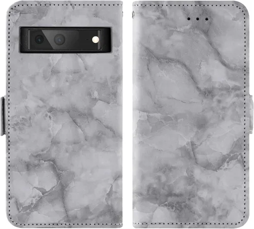 Vista 5 de Asuwish Funda de teléfono para Google Pixel 7 5G con protector de pantalla de vidrio templado y funda de cartera de mármol, soporte para tarjetas