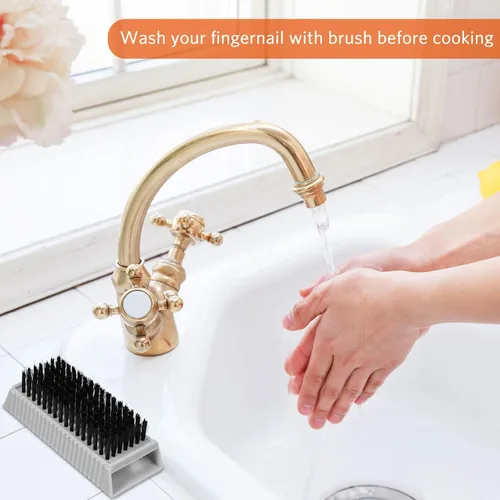 Vista 2 de 5 cepillos de uñas para limpiar las uñas, cepillos de mano para limpiar las uñas para hombres, cepillo no desechable, plástico resistente para manos