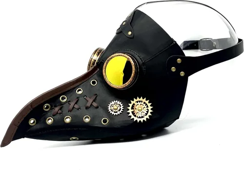 Vista 15 de Máscara de médico de la peste steampunk máscara de nariz larga para disfraz de Halloween, fiesta de cosplay