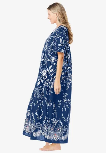 Vista 3 de Only Necessities Vestido de casa con pechera frontal para mujer, talla grande, camisón