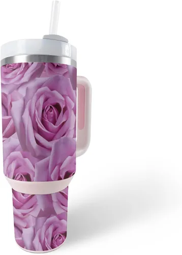 Vista 4 de MightySkins Skin - Vaso de vinilo compatible con Stanley The Quencher H2.0 FlowState de 40 onzas, vaca marrón, protectora, duradera y única, fácil
