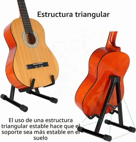 Vista 5 de EASTROCK Soporte de guitarra profesional portátil negro trípode ajustable con marco A para guitarra acústica, múltiples guitarras para guitarra