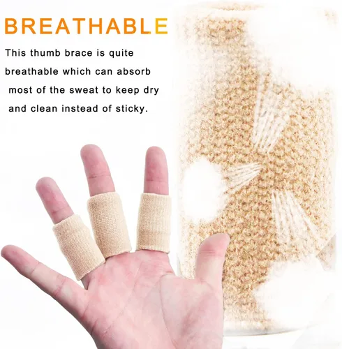 Vista 3 de Fundas para dedos, soporte de férula para el pulgar para soporte de dedos, cinta elástica transpirable, protector de presión de compresión