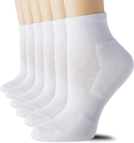 Vista 12 de CS CELERSPORT 6 pares de calcetines tobilleros para correr para mujer, calcetines deportivos acolchados 6 Pair negro