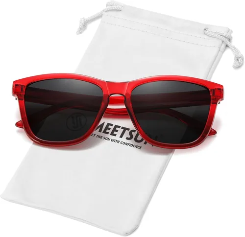Vista 7 de Meetsun - Lentes de sol polarizados, unisex, modernos, con estilo de diseñador, clásico y retro A1 Negro Brillante