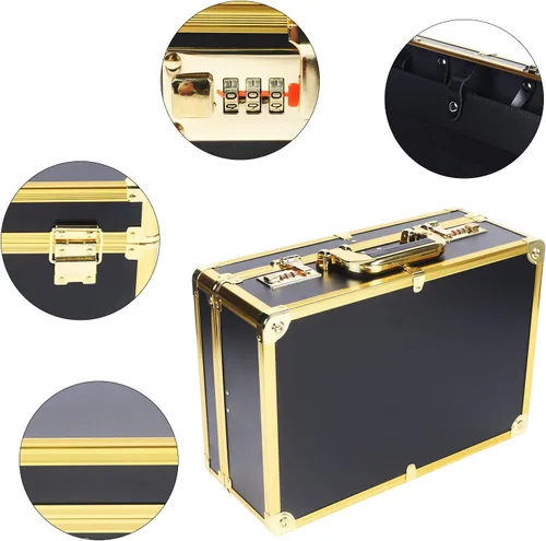 Vista 5 de Gran peluquero salón de belleza kits de herramientas almacenamiento viaje viaje bolsa de viaje peluquero herramientas con cerradura de combinación