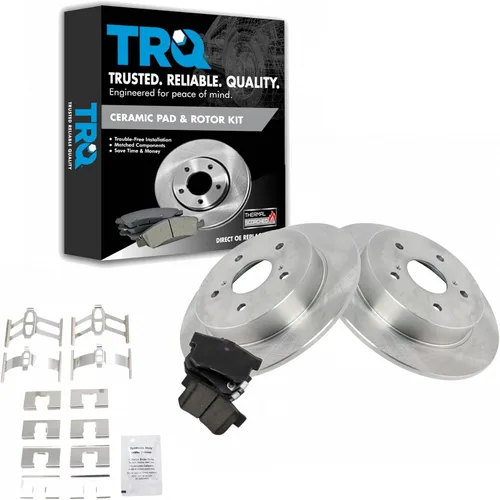 Vista 46 de TRQ Juego de pastillas de freno y rotor de cerámica trasera compatible con Honda Accord V6 1998-02 3.0L con frenos de disco traseros 02-06 Acura RSX