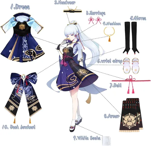 Vista 6 de NSPSTT Genshin Impact Cosplay - Disfraz de todos los personajes, juego completo, disfraz de Halloween para mujeres y hombres