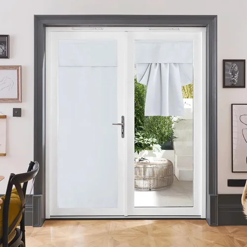 Vista 9 de RYB HOME Cortinas de oscurecimiento de habitación para puerta francesa, cortinas de ventana para puertas de vidrio, aislamiento térmico, cortina