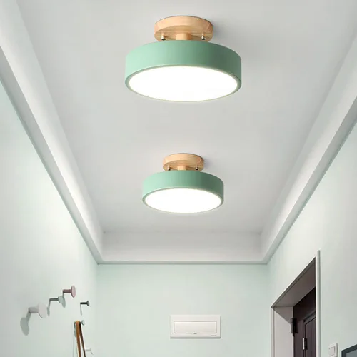 Vista 25 de Lámpara de techo LED regulable, lámpara de techo moderna de 9 pulgadas, montaje empotrado, de madera, de 12 W, lámpara blanca para sala de estar