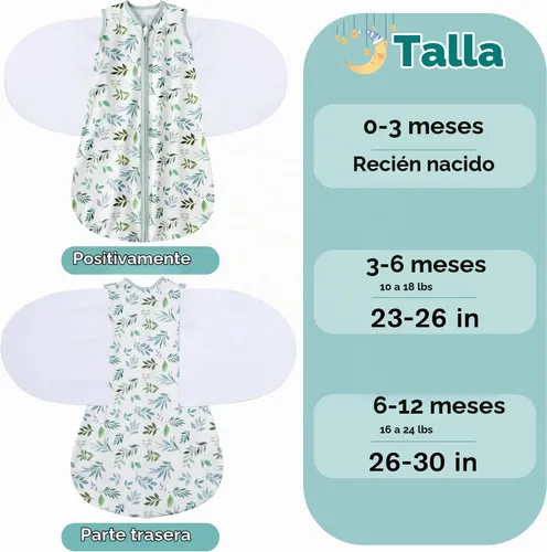 Vista 4 de BSTOPPT Saco de Dormir para Recién Nacido, Manta Enrollable para Bebé, 0-3 Meses, Manta Enrollable Ajustable en 3 Direcciones, 100% Algodón Rayón