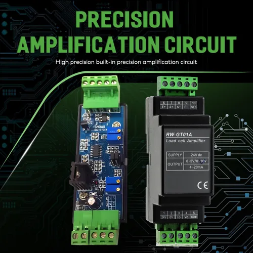 Vista 4 de CGOLDENWALL RW-GT01A DIN Rail - Transductor transmisor con sensor de célula de carga montable (salida señal: 0-10V)