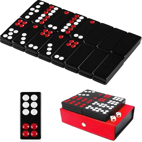 Vista 7 de Juego de 32 piezas de azulejos Pai Gow, dominó negro tradicional chino, Pai Gow, póker Pai Gow, el mejor juego de casino divertido juguete