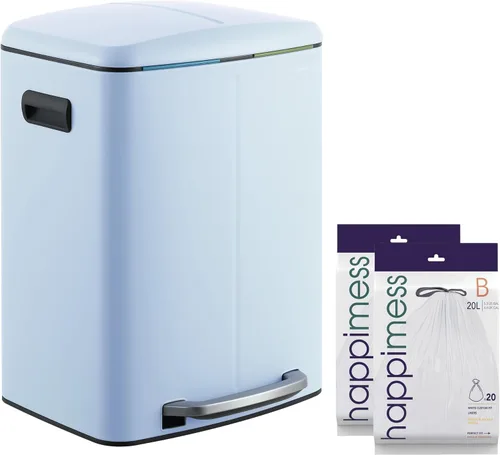 Vista 11 de happimess HPM1005B Marco Rectangular Cesta de Basura de 10.6 Galones con Dos Cubos y Tapa de Cierre Suave, Resistente a Huellas Dactilares, Moderna