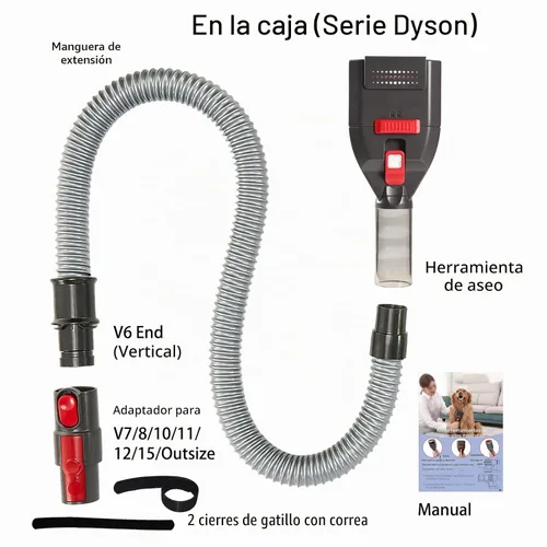 Vista 9 de Accesorio de vacío para pelo de perro para Dyson Cordless Upright Canister, herramienta de aseo para mascotas Cepillo para muda para V6 V7 V8 V10