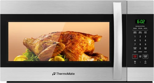 Vista 12 de Microondas de 30 pulgadas sobre la estufa, ThermoMate de 1.7 pies cúbicos de capacidad, microondas sobre la estufa con un toque, 1000 vatios de Negro
