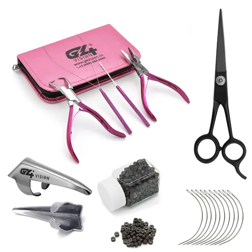 Vista 11 de Kit de herramientas profesionales para extensiones de cabello y cuentas, juego de alicates para quitar cuentas (4 piezas) I-Link Micro Ring Loop