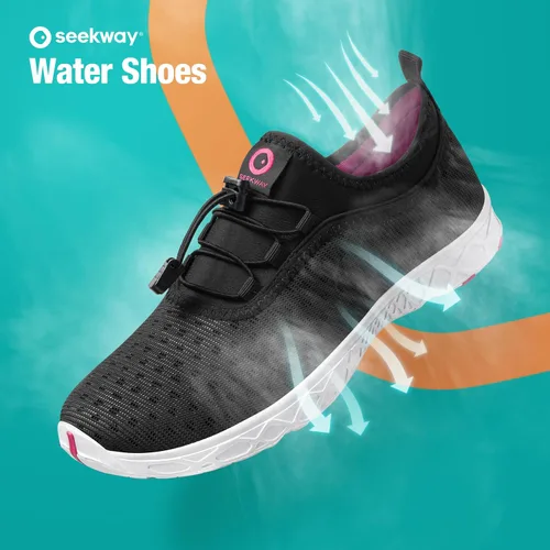 Vista 2 de SEEKWAY Zapatos de agua para hombre y mujer, secado rápido, zapatos acuáticos descalzos, playa, caminar, kayak, canotaje, deportes acuáticos SP006
