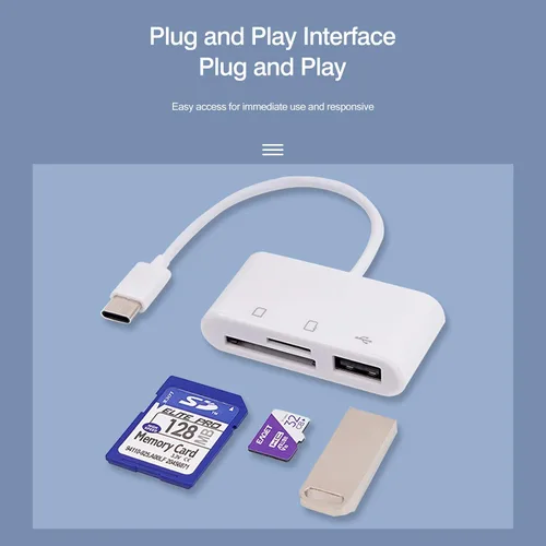 Vista 4 de [Paquete de 2] Lector de tarjetas SD para Android, adaptador de tarjeta micro SD a USB, lector de tarjetas SD USB C para lector de tarjetas