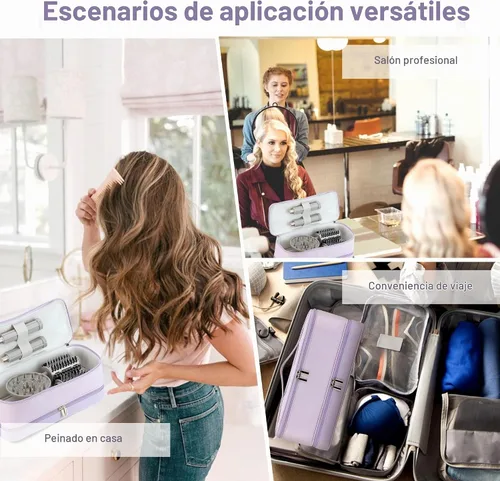 Vista 7 de BAGCRAZY - Funda de viaje para Shark FlexStyle y Dyson Airwrap, color morado Púrpura