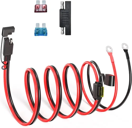 Vista 13 de ELFCULB Cable de extensión de enchufe de alimentación SAE a conector SAE, puerto de pared lateral SAE de montaje en panel de 14 AWG de 2 pies