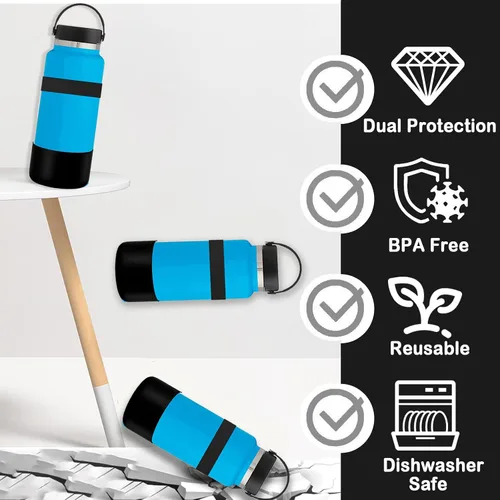 Vista 4 de 6 popotes de repuesto y anillos de junta de silicona y 1 funda protectora flexible para botella compatible con botella de agua Hydro Flask de boca