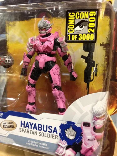 Vista 3 de Halo 3 McFarlane Toys Series 5 (2009 Wave 2) 2009 SDCC San Diego Comic-Con Figura de acción exclusiva Rosa Hayabusa Spartan Soldier