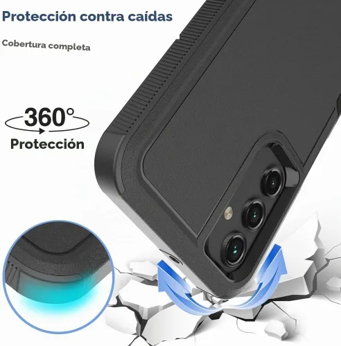 Vista 2 de Funda para Samsung Galaxy A15 5G: Funda protectora de doble capa resistente de servicio pesado para teléfono celular a prueba de golpes rugosa