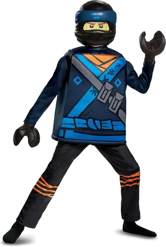 Vista 3 de Disguise Jay Lego Ninjago película Deluxe disfraz, M (7-8), Azul