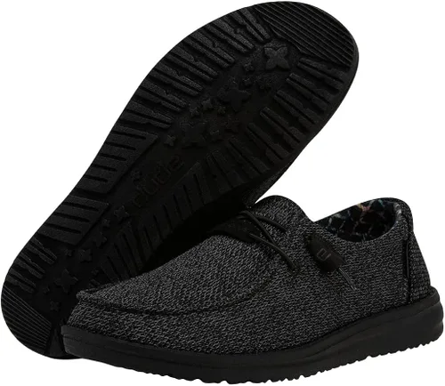 Vista 3 de Hey Dude - Mocasines Wendy de lana con cordones, para mujer, cómodos y ligeros