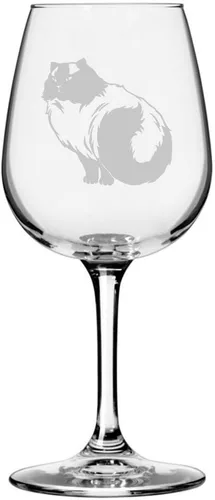 Vista 56 de Copa de vino de 12.75 onzas con temática de gato abisinio grabada para todo uso