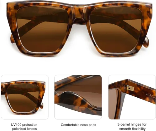Vista 44 de SOJOS Fashion Oversized Square Cat Eye Polarized Sunglasses for Women Trendy Cateye Style Womens Sunglasses SJ2179