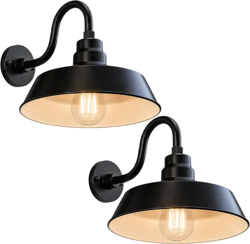 Vista 11 de 14 pulgadas. RLM Warehouse - Pantalla con brazo de cuello de cisne y bombilla Led A19 5000K de 9W