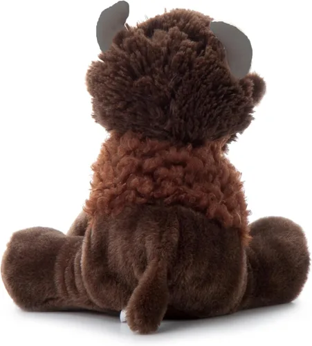 Vista 4 de The Petting Zoo Peluche de bisonte disquete, regalos para niños, animales salvajes de la vida silvestre, juguete de peluche de bisonte de 9 pulgadas