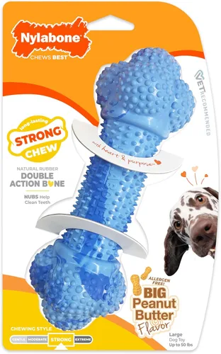 Vista 13 de Nylabone Flavor Frenzy Juguete para morder para perros con sabor a hamburguesa con queso y tocino, S