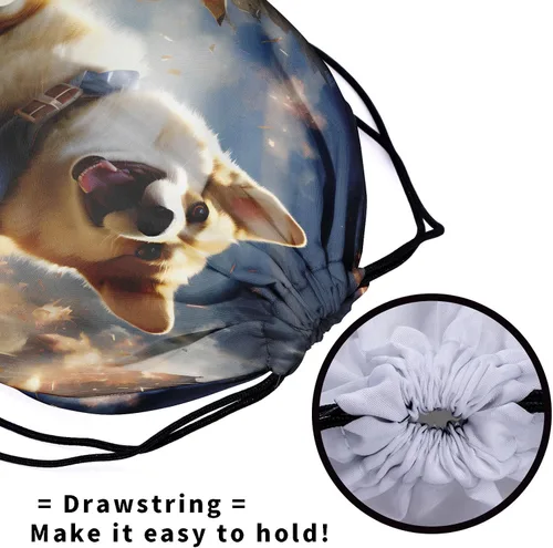 Vista 187 de Bolsa de agarre de gimnasia de piel de animal, bolsa de gimnasia con cordón ajustable, bolsa de cuerda para fauna silvestre, Mariposas Galaxy