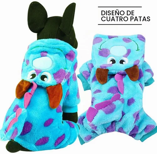 Vista 2 de Disfraz de Halloween para perro, ropa de terciopelo suave para perro, linda sudadera con capucha de invierno para perros pequeños y cachorros