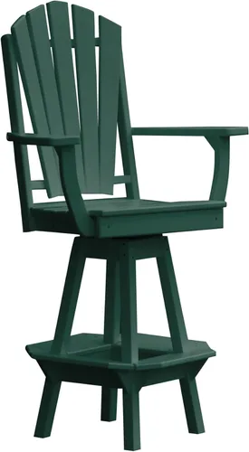 Vista 11 de Poly Lumber Adirondack - Silla giratoria de bar con brazos, color azul Aruba Azul (Aruba Blue)