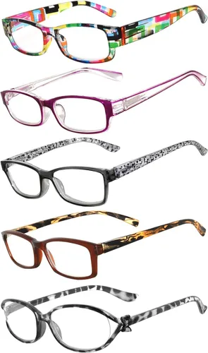 Vista 5 de OWL Readers - Paquete de 5 lentes de lectura elegantes para mujer con hermosos patrones para mujer, bisagra de resorte de lujo, aspecto elegante