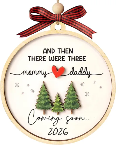 Vista 14 de Adornos de Navidad Familiares 2025, Nuestro Primer Adorno de Navidad como Familia de 3, Adorno de Árbol de Navidad, Adornos de Primer Navidad