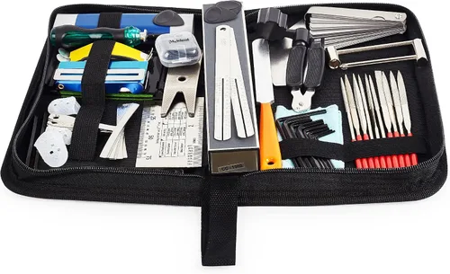 Vista 7 de Kit de herramientas de mantenimiento de reparación de guitarra de 65 piezas, kit de configuración de guitarra, accesorios de cuidado de limpieza