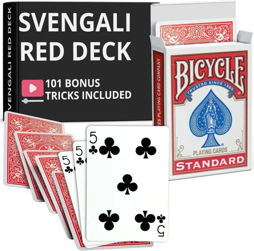Vista 32 de Ted's Sterling Magic Precision Red Rider Back Bicycle Mazo Svengali con Instrucciones para 100+ Trucos (2 de Tréboles)