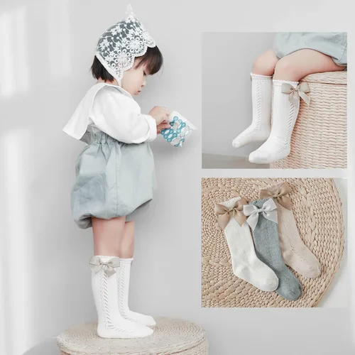 Vista 24 de EPEIUS Calcetines altos hasta la rodilla para bebés y niños pequeños (paquete de 3/5)