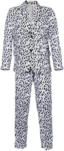 Vista 8 de Disfraz de traje con estampado dálmata para hombre con lazo negro talla S - XXL