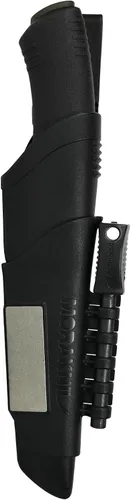 Vista 3 de Morakniv Cuchillo de Supervivencia Bushcraft de Hoja Fija de Acero al Carbono con Funda y Encendedor de Fuego, Negro, 4.3 Pulgadas
